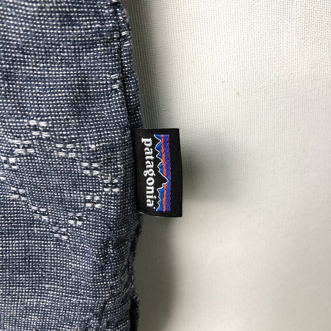 Patagonia 53139SP21 All-over print short-sleeved cotton x hemp box shirt, men's size M. Hemp navy blue type Vintage Second Hand