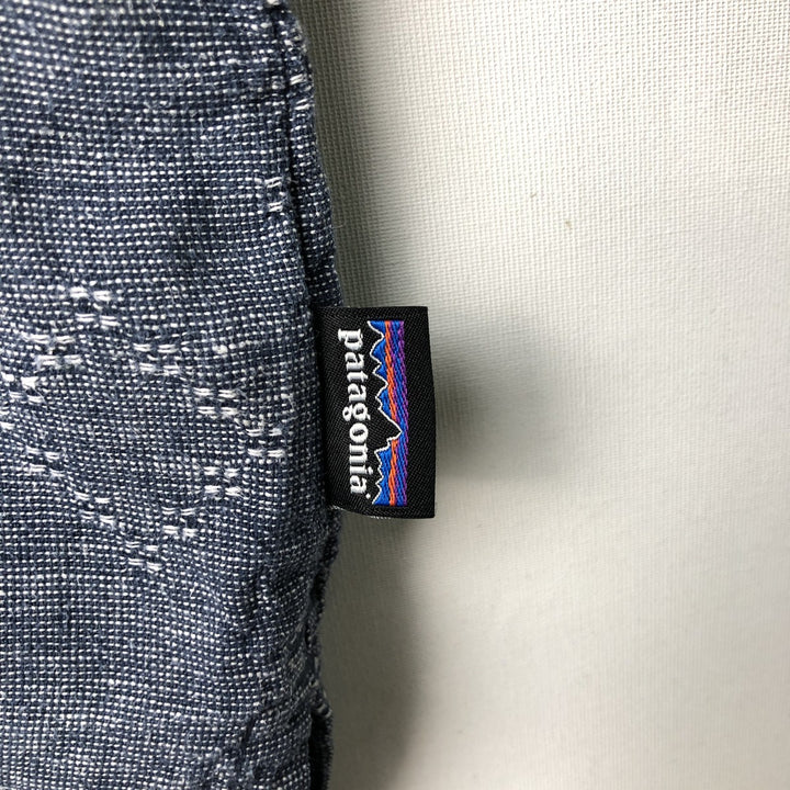 Patagonia 53139SP21 All-over print short-sleeved cotton x hemp box shirt, men's size M. Hemp navy blue type Vintage Second Hand