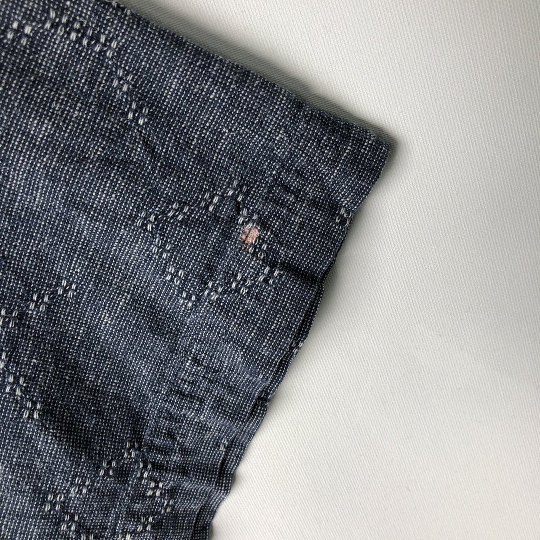 Patagonia 53139SP21 All-over print short-sleeved cotton x hemp box shirt, men's size M. Hemp navy blue type Vintage Second Hand