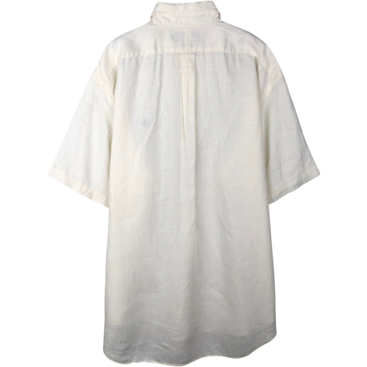 Ralph Lauren BLAKE short sleeve linen button down shirt, men's size L linen white type Vintage Second Hand