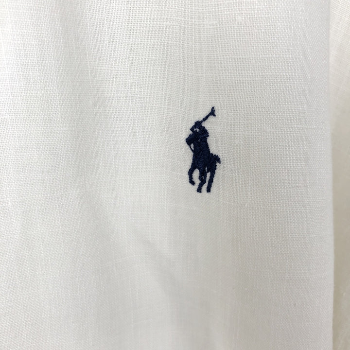 Ralph Lauren BLAKE short sleeve linen button down shirt, men's size L linen white type Vintage Second Hand
