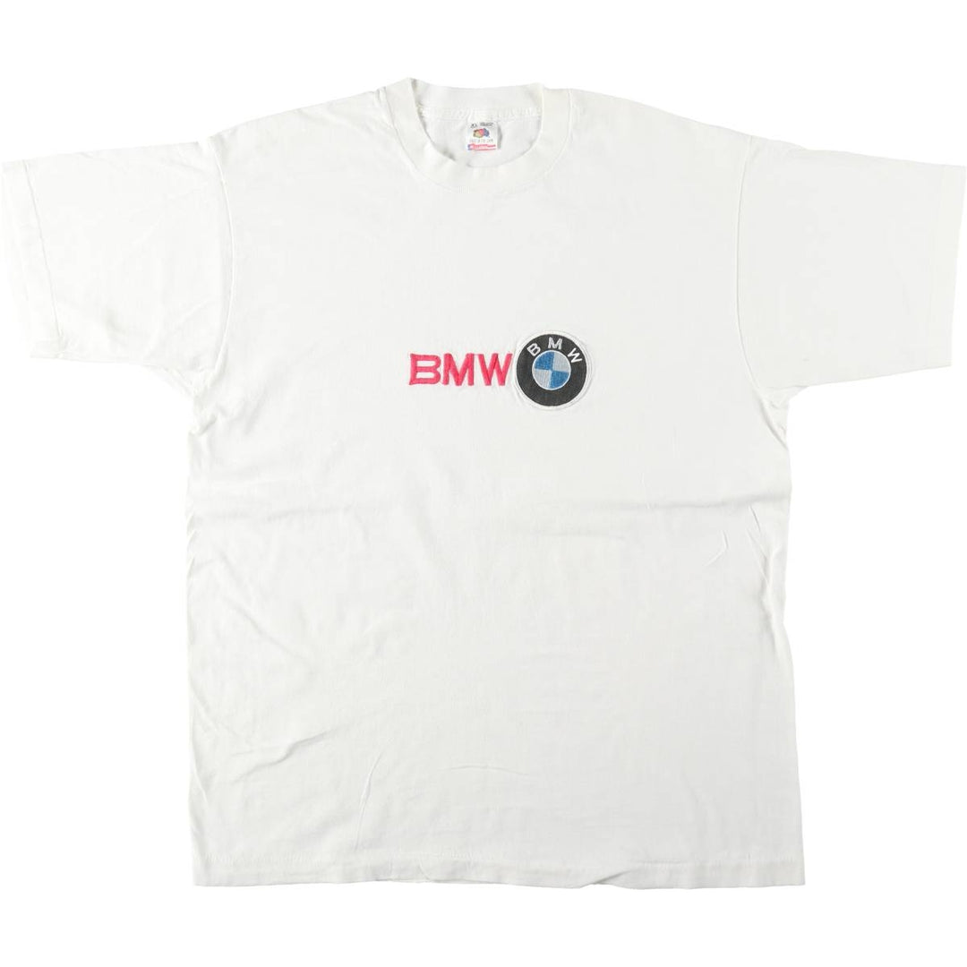 90'S Fruit of the Loom BMW Advertising T-Shirt, Made in USA, Men's XL equivalent, Vintage cotton white type Vintage Second Hand