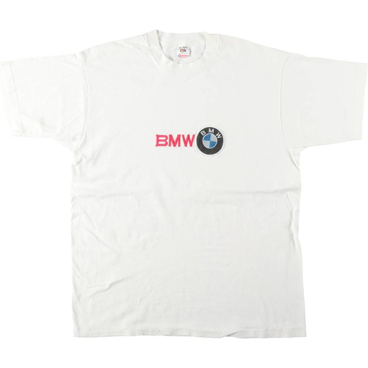 90'S Fruit of the Loom BMW Advertising T-Shirt, Made in USA, Men's XL equivalent, Vintage cotton white type Vintage Second Hand