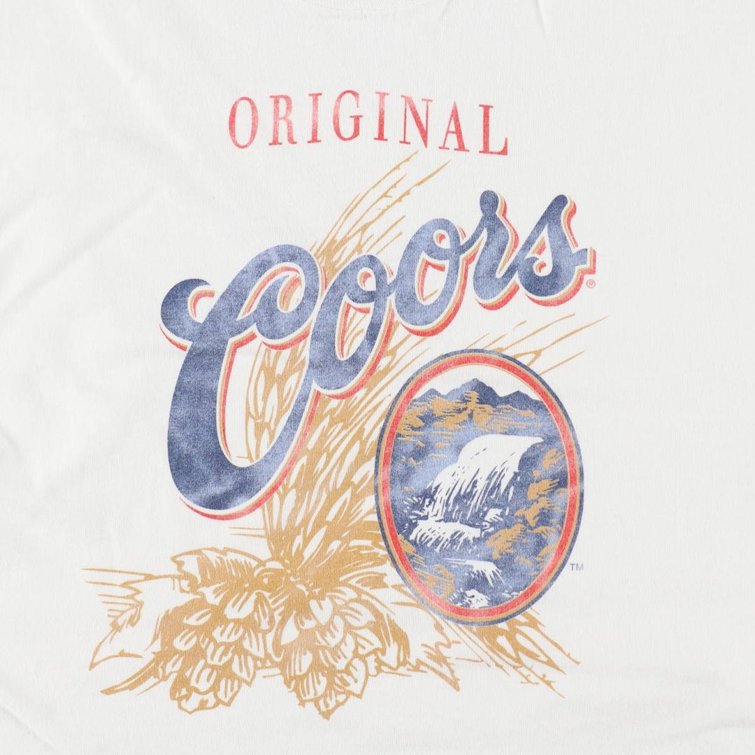 90'S Fruit of the Loom Coors Beer Advertising T-Shirt, Made in USA, Men's XXL equivalent, Vintage cotton white type Vintage Second Hand