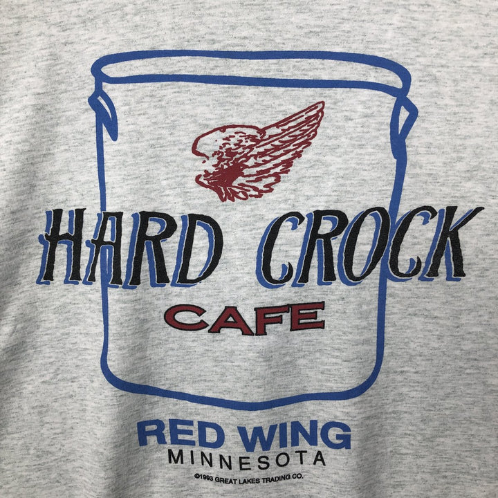 90'S Fruit of the Loom Hard Rock Cafe Red Wing Advertising T-Shirt, Made in USA, Men's XL equivalent. cotton gray type Vintage Second Hand