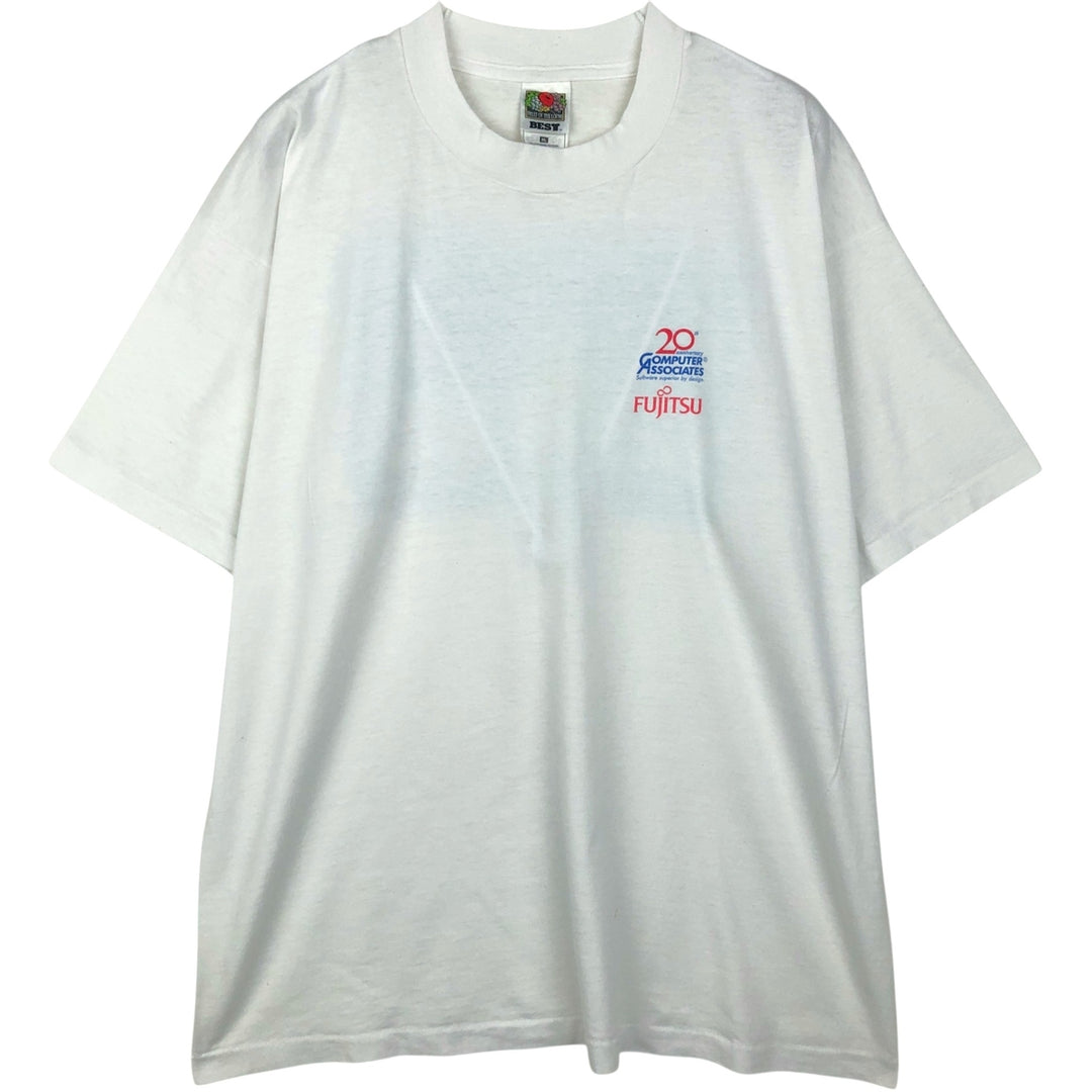 2000'S Fruit of the Loom FUJITSU Advertising T-shirt, Men's XL equivalent. cotton white type Vintage Second Hand