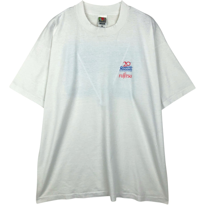 2000'S Fruit of the Loom FUJITSU Advertising T-shirt, Men's XL equivalent. cotton white type Vintage Second Hand
