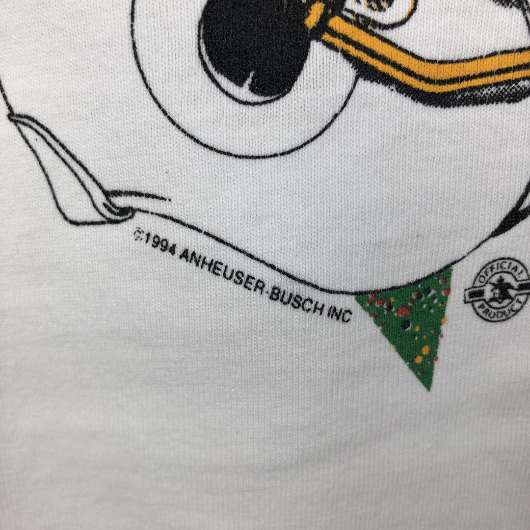 90'S Sugar Creek Budweiser Advertising T-Shirt, Made in USA, Men's XL equivalent, Vintage cotton white type Vintage Second Hand