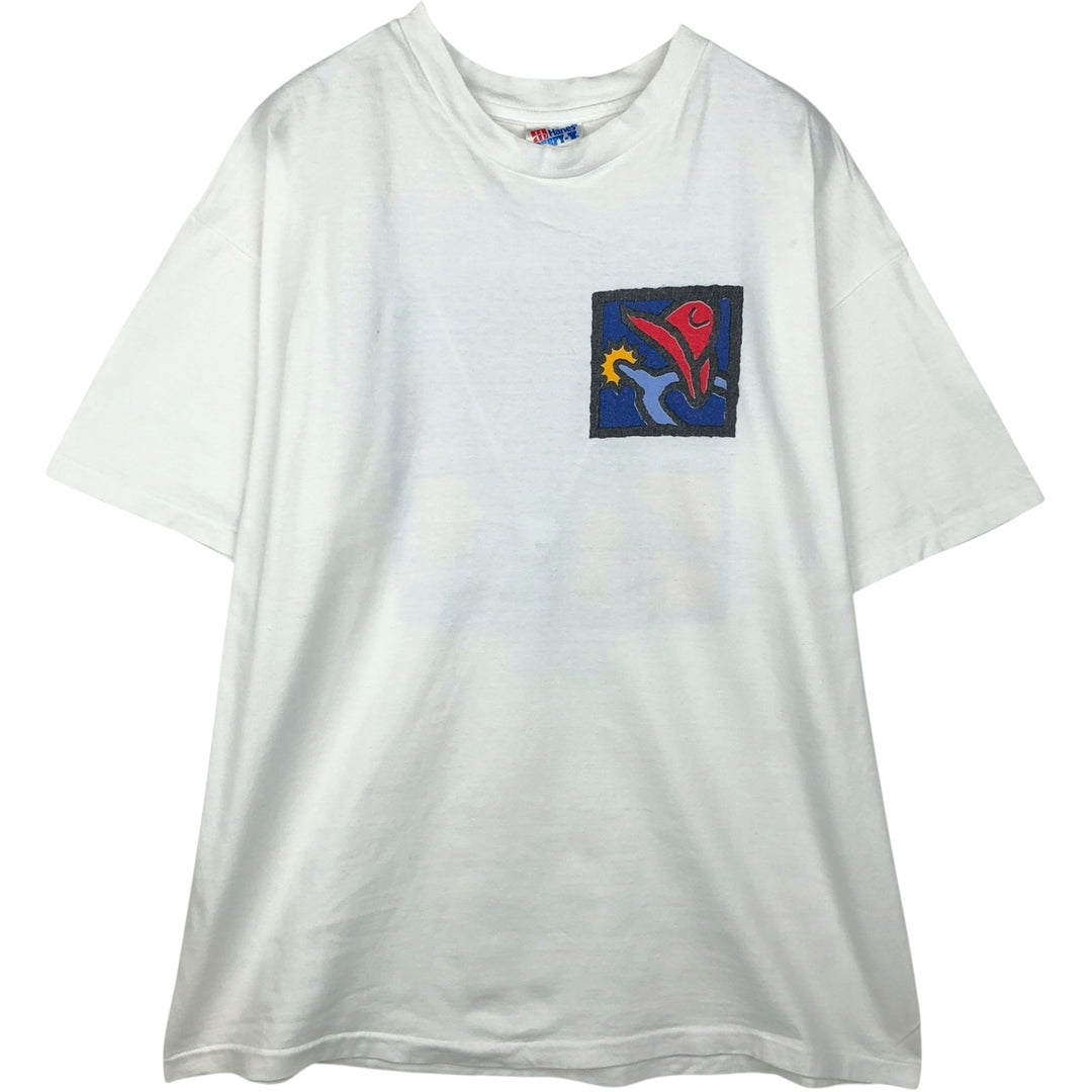 90'S Hanes FUJITSU Advertising T-Shirt, Made in USA, Men's XL equivalent, Vintage cotton white type Vintage Second Hand