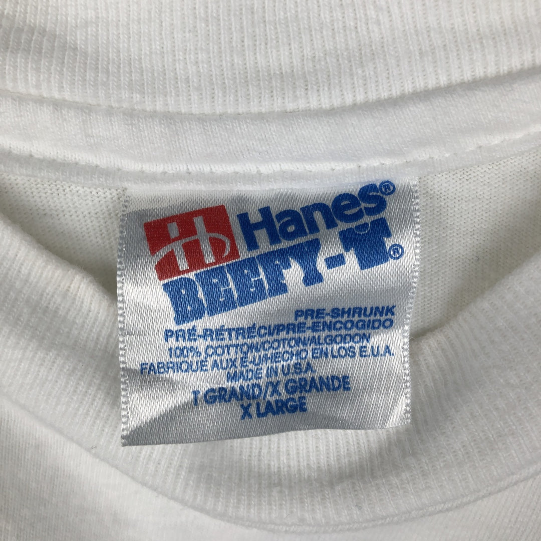 90'S Hanes FUJITSU Advertising T-Shirt, Made in USA, Men's XL equivalent, Vintage cotton white type Vintage Second Hand