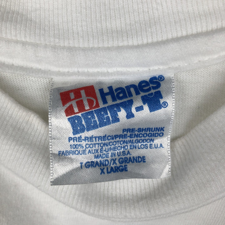 90'S Hanes FUJITSU Advertising T-Shirt, Made in USA, Men's XL equivalent, Vintage cotton white type Vintage Second Hand