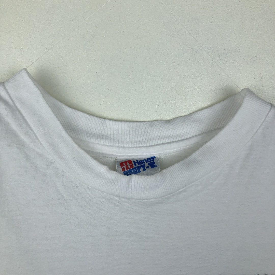 90'S Hanes FUJITSU Advertising T-Shirt, Made in USA, Men's XL equivalent, Vintage cotton white type Vintage Second Hand