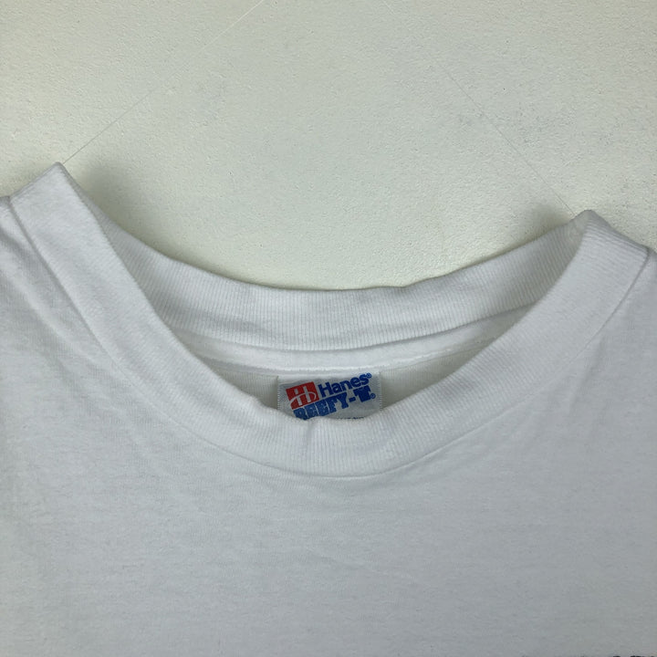 90'S Hanes FUJITSU Advertising T-Shirt, Made in USA, Men's XL equivalent, Vintage cotton white type Vintage Second Hand