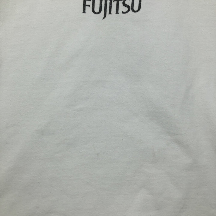 90'S Hanes FUJITSU Advertising T-Shirt, Made in USA, Men's XL equivalent, Vintage cotton white type Vintage Second Hand