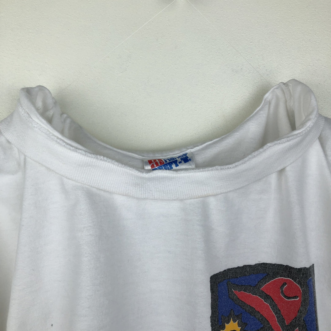 90'S Hanes FUJITSU Advertising T-Shirt, Made in USA, Men's XL equivalent, Vintage cotton white type Vintage Second Hand
