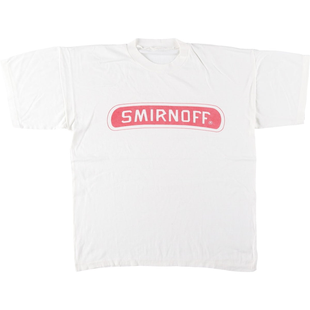 90'S SMIRNOFF Advertising T-Shirt, Men's Size M (approx.), Vintage unclear white type Vintage Second Hand