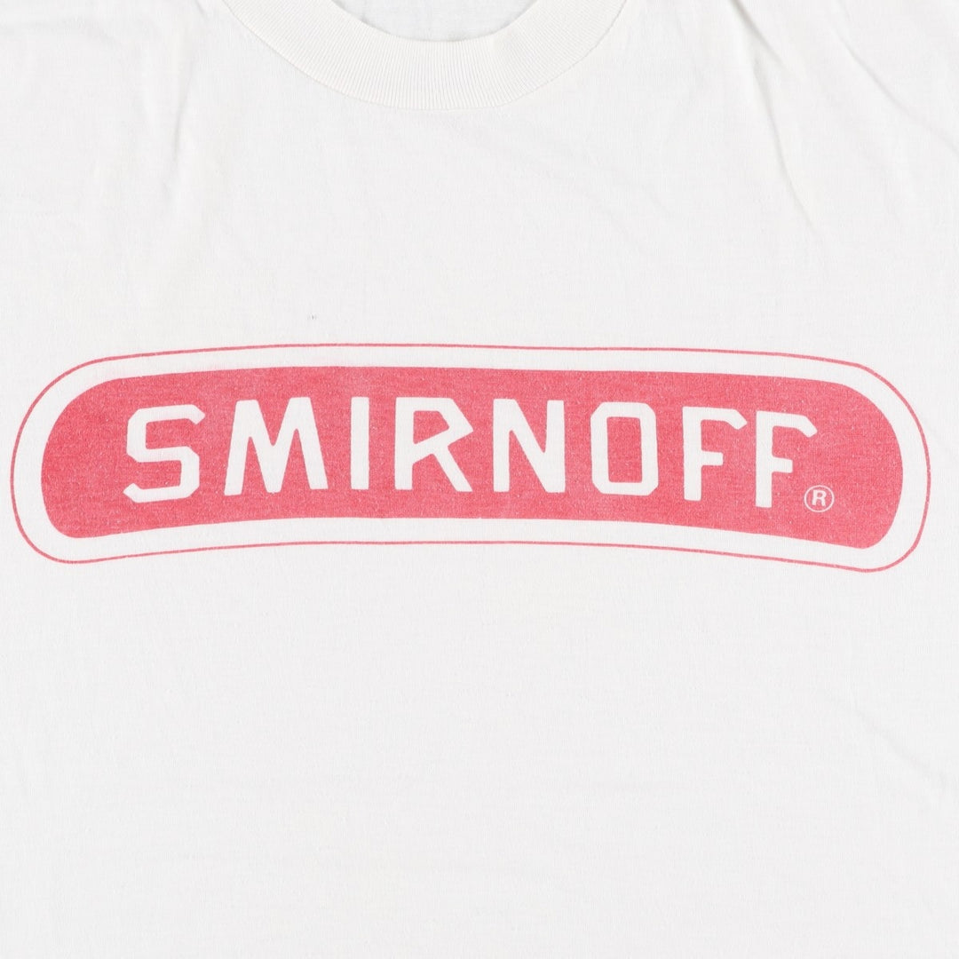 90'S SMIRNOFF Advertising T-Shirt, Men's Size M (approx.), Vintage unclear white type Vintage Second Hand