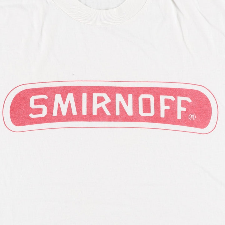 90'S SMIRNOFF Advertising T-Shirt, Men's Size M (approx.), Vintage unclear white type Vintage Second Hand