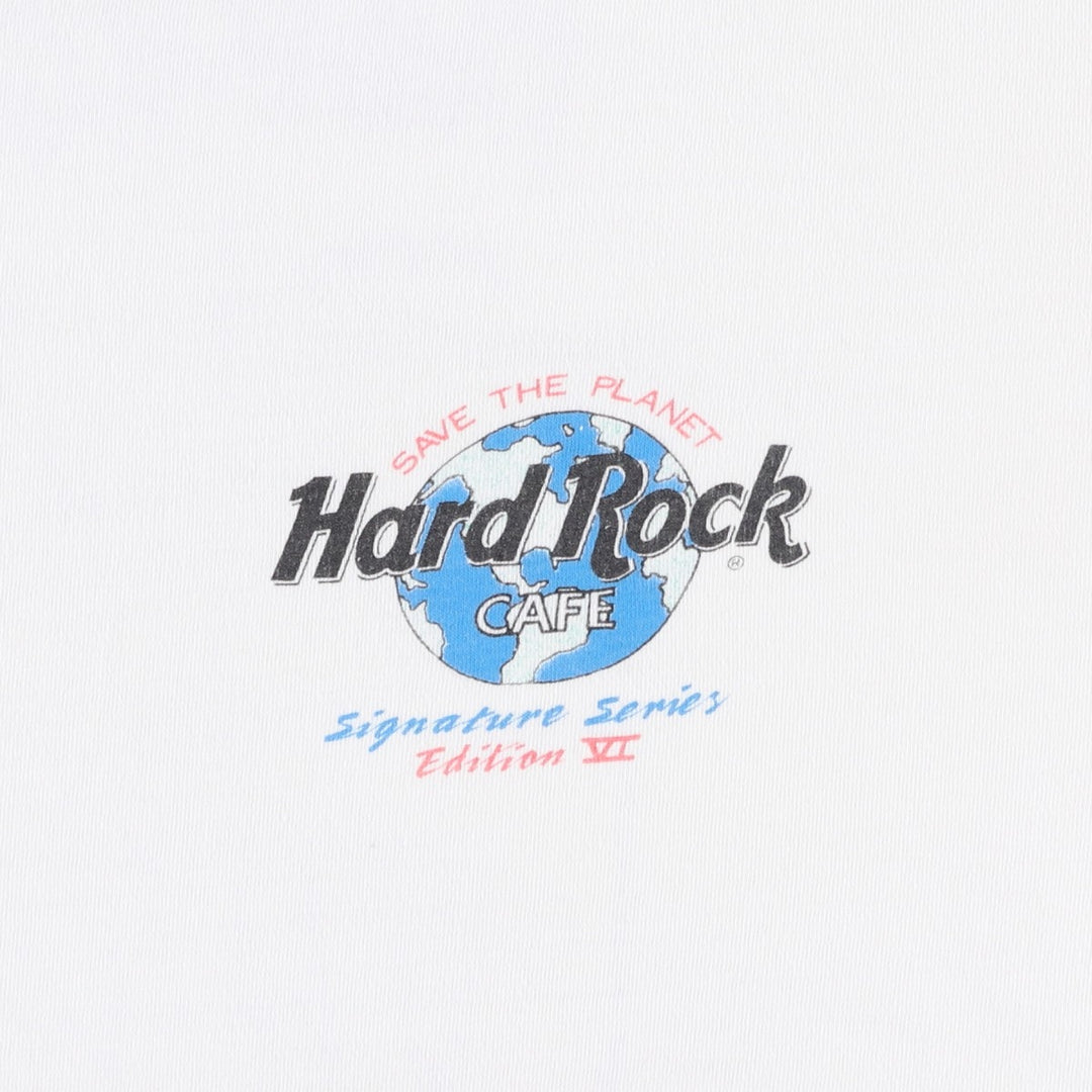 90'S HARD ROCK CAFE Hard Rock Cafe Advertising T-shirt Men's XL Vintage unclear white type Vintage Second Hand