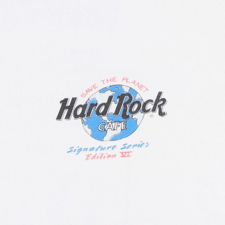 90'S HARD ROCK CAFE Hard Rock Cafe Advertising T-shirt Men's XL Vintage unclear white type Vintage Second Hand