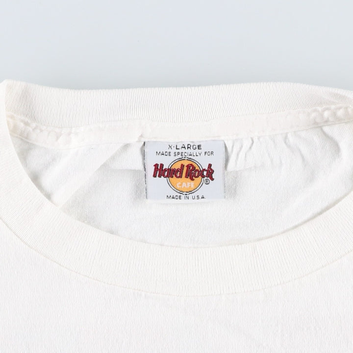 90'S HARD ROCK CAFE Hard Rock Cafe Advertising T-shirt Made in USA Men's XL Vintage cotton white type Vintage Second Hand