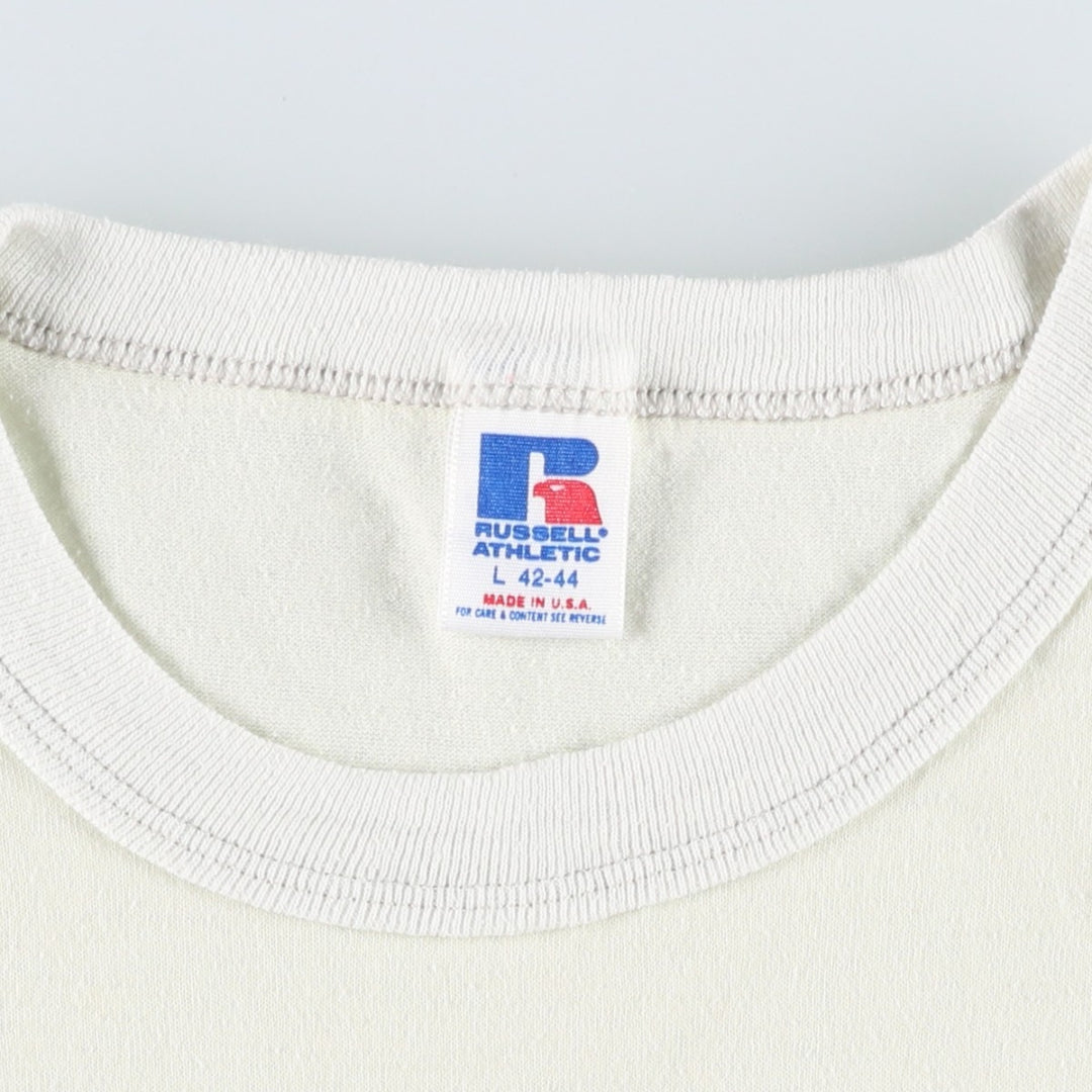 90'S Russell Athletic Sony Security Systems Advertising T-Shirt, Made in USA, Men's Size L (Equivalent), Vintage polyester unbleached Vintage Second Hand