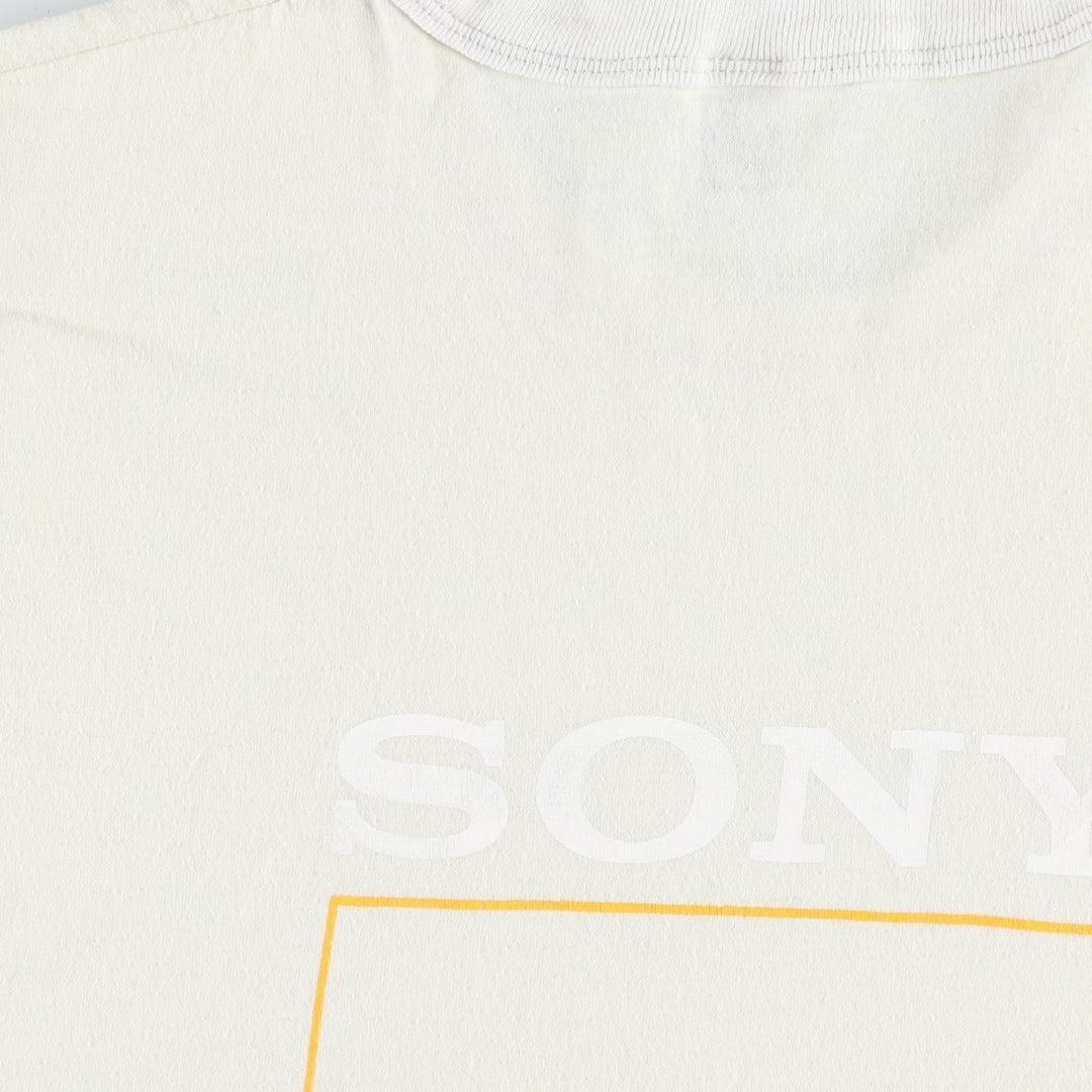 90'S Russell Athletic Sony Security Systems Advertising T-Shirt, Made in USA, Men's Size L (Equivalent), Vintage polyester unbleached Vintage Second Hand