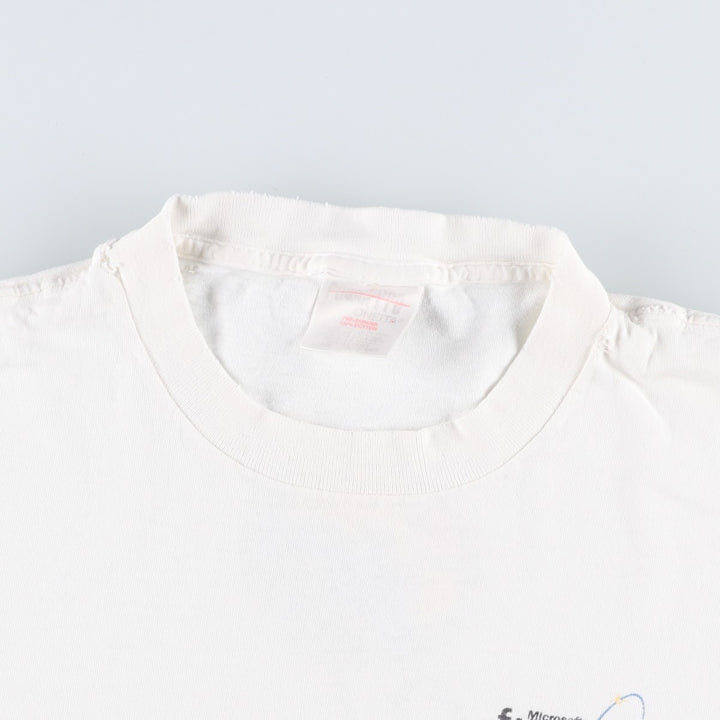 90'S ONEITA Microsoft Fusion 97 Advertising T-Shirt, Men's Size M (Equivalent), Vintage cotton white type Vintage Second Hand