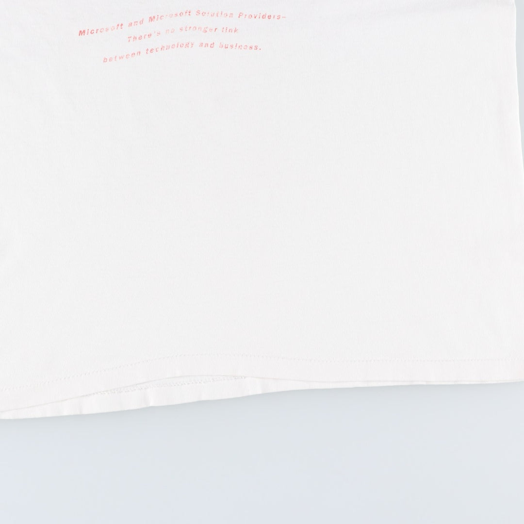 90'S ONEITA Microsoft Fusion 97 Advertising T-Shirt, Men's Size M (Equivalent), Vintage cotton white type Vintage Second Hand