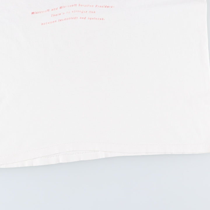 90'S ONEITA Microsoft Fusion 97 Advertising T-Shirt, Men's Size M (Equivalent), Vintage cotton white type Vintage Second Hand