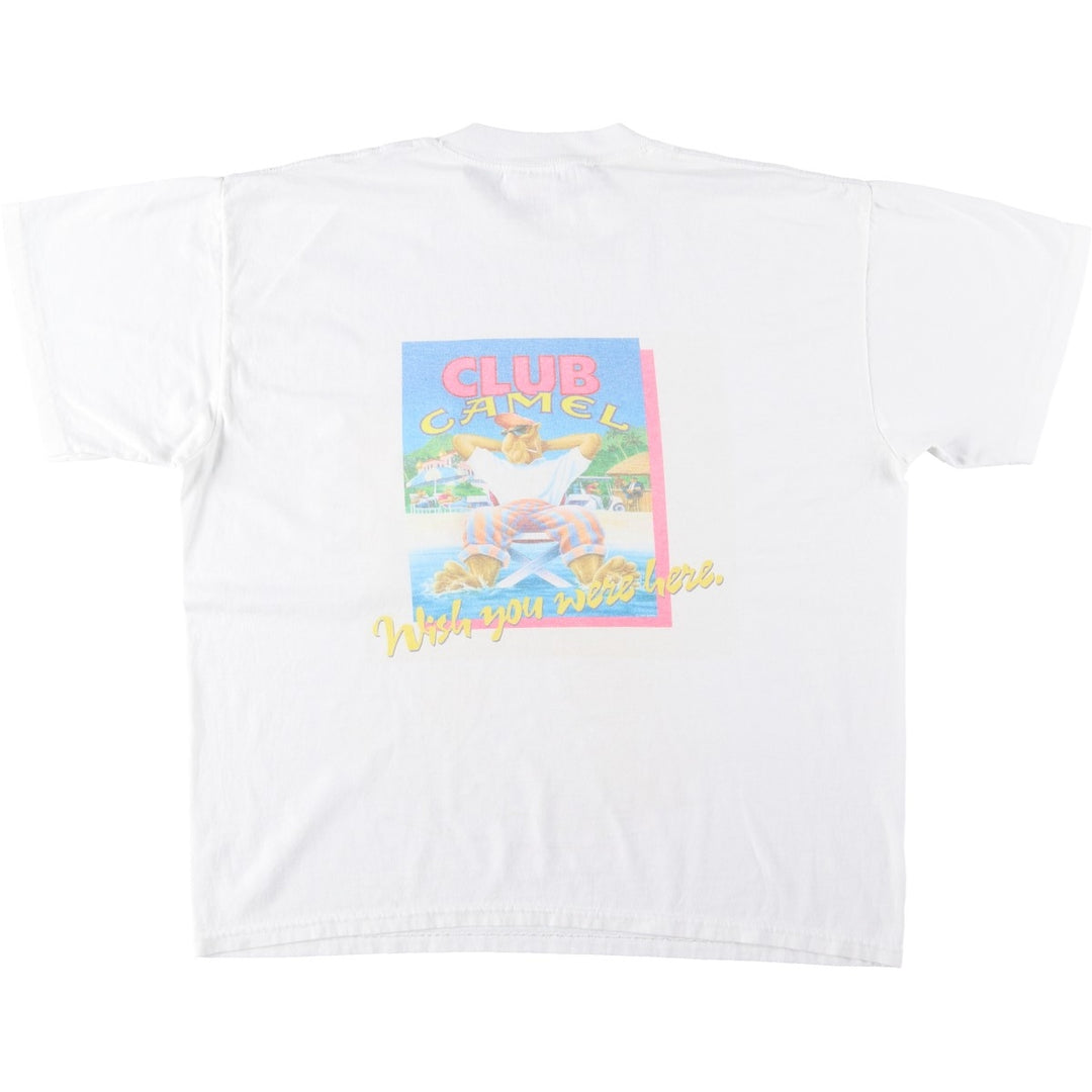 90'S KINGSTREEKNITS CAMEL Advertising T-Shirt, Made in USA, Men's XL equivalent, Vintage cotton white type Vintage Second Hand