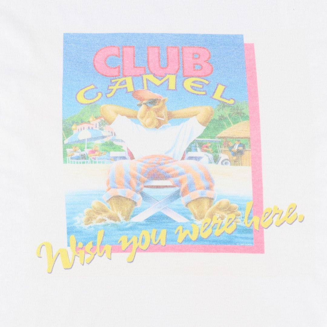 90'S KINGSTREEKNITS CAMEL Advertising T-Shirt, Made in USA, Men's XL equivalent, Vintage cotton white type Vintage Second Hand