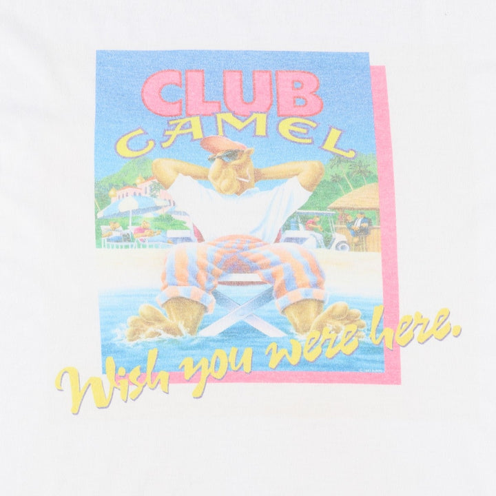 90'S KINGSTREEKNITS CAMEL Advertising T-Shirt, Made in USA, Men's XL equivalent, Vintage cotton white type Vintage Second Hand