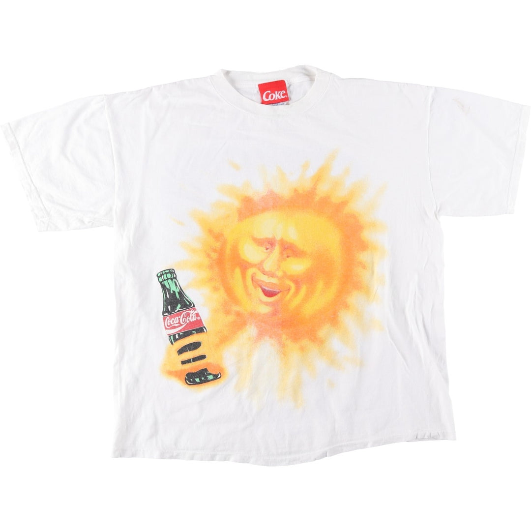 90'S TULTEX COCA-COLA Advertising T-Shirt, Men's XL equivalent, Vintage cotton white type Vintage Second Hand
