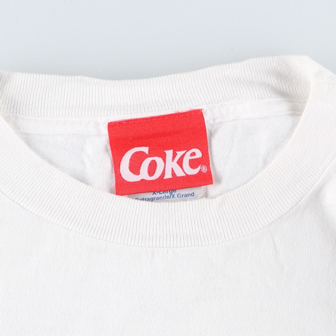 90'S TULTEX COCA-COLA Advertising T-Shirt, Men's XL equivalent, Vintage cotton white type Vintage Second Hand