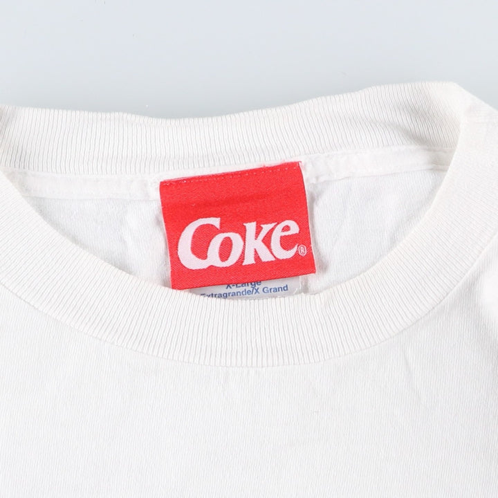 90'S TULTEX COCA-COLA Advertising T-Shirt, Men's XL equivalent, Vintage cotton white type Vintage Second Hand