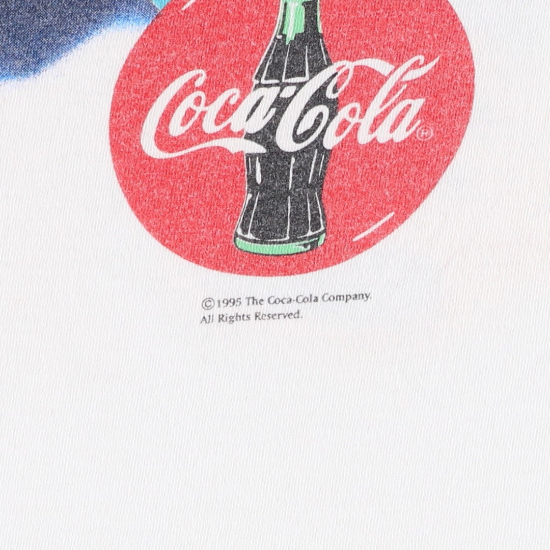 90'S TULTEX COCA-COLA Advertising T-Shirt, Men's XL equivalent, Vintage cotton white type Vintage Second Hand