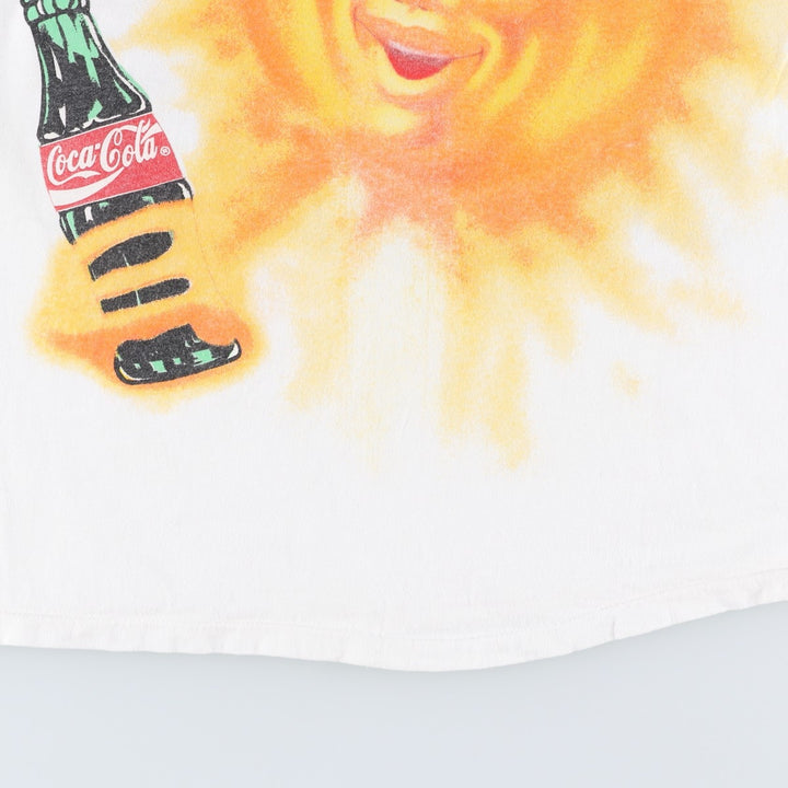 90'S TULTEX COCA-COLA Advertising T-Shirt, Men's XL equivalent, Vintage cotton white type Vintage Second Hand