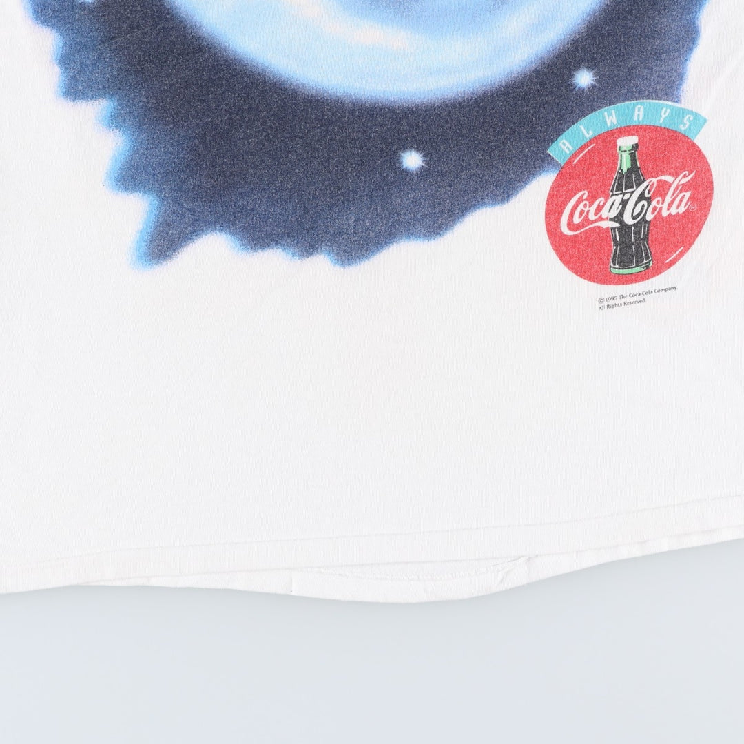 90'S TULTEX COCA-COLA Advertising T-Shirt, Men's XL equivalent, Vintage cotton white type Vintage Second Hand