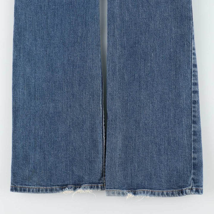 Harley-Davidson flared denim pants with rhinestones, women's size L (equivalent to W28). cotton blue type Vintage Second Hand