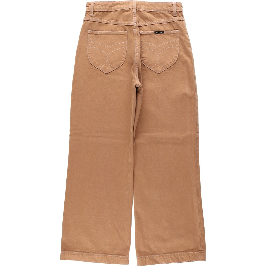 ROLLA'S HIGH RISE WIDE LEG Cotton Pants, Women's Size L (equivalent to W30) cotton brown type Vintage Second Hand