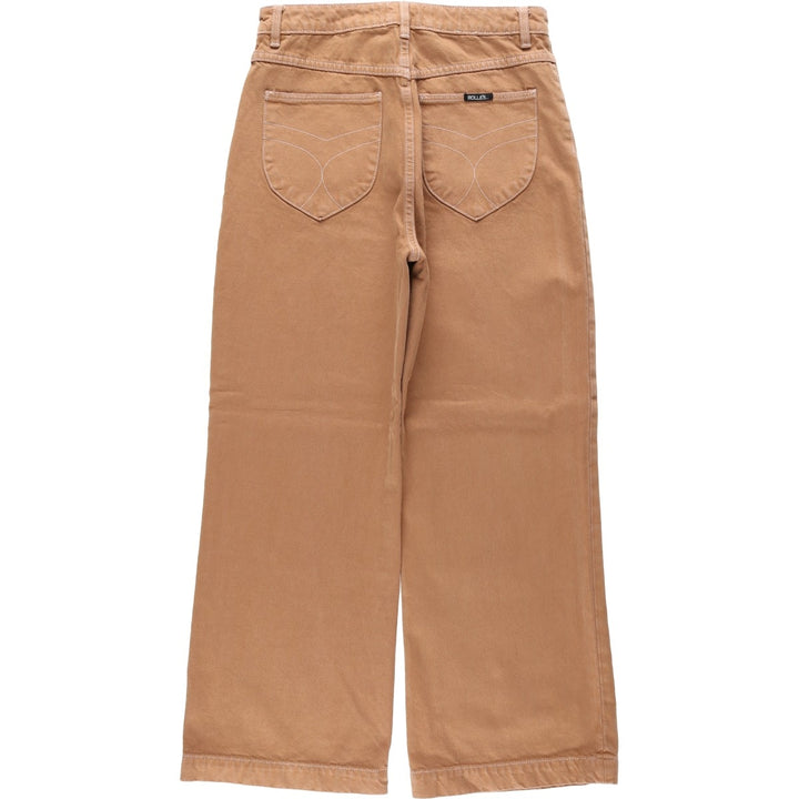 ROLLA'S HIGH RISE WIDE LEG Cotton Pants, Women's Size L (equivalent to W30) cotton brown type Vintage Second Hand