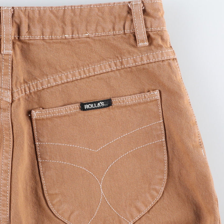 ROLLA'S HIGH RISE WIDE LEG Cotton Pants, Women's Size L (equivalent to W30) cotton brown type Vintage Second Hand