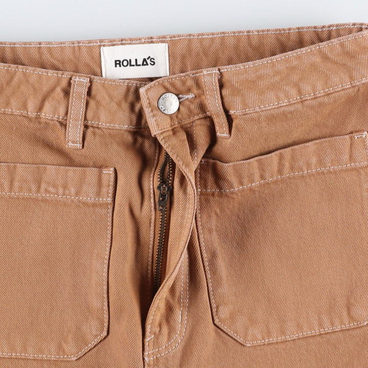 ROLLA'S HIGH RISE WIDE LEG Cotton Pants, Women's Size L (equivalent to W30) cotton brown type Vintage Second Hand