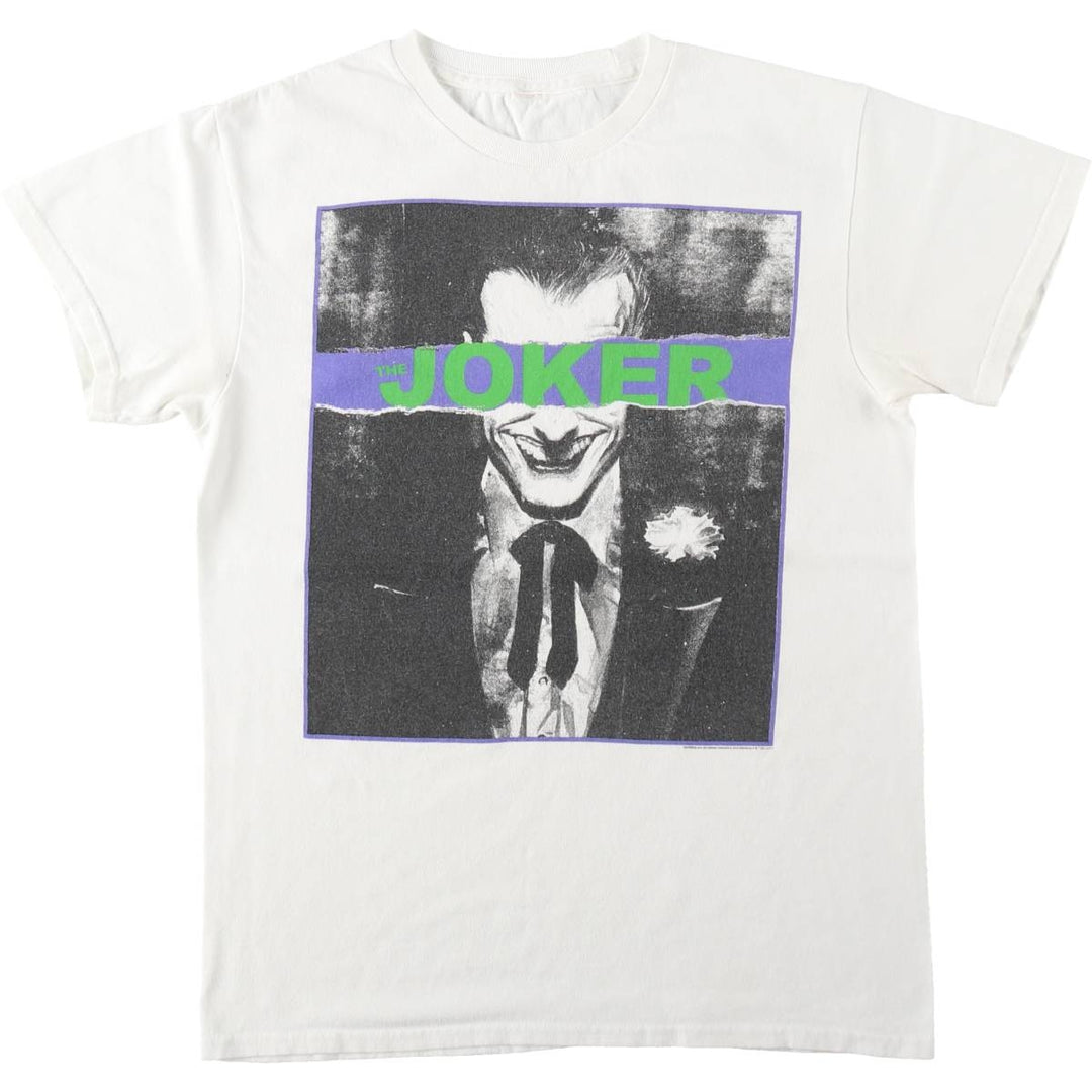 BATMAN Joker Movie T-Shirt (Men's Size S) unclear white type Vintage Second Hand