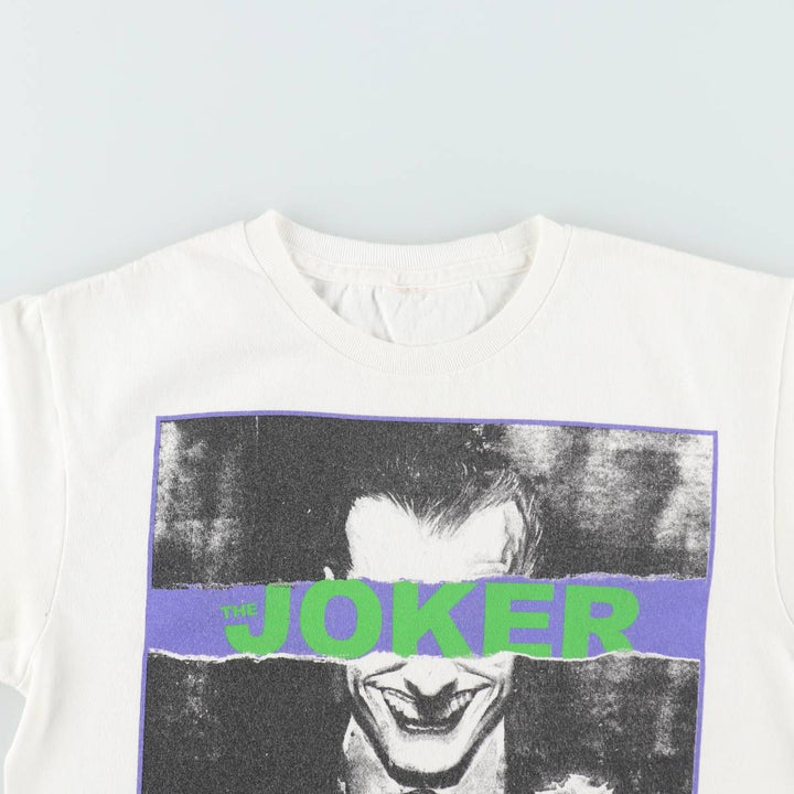 BATMAN Joker Movie T-Shirt (Men's Size S) unclear white type Vintage Second Hand