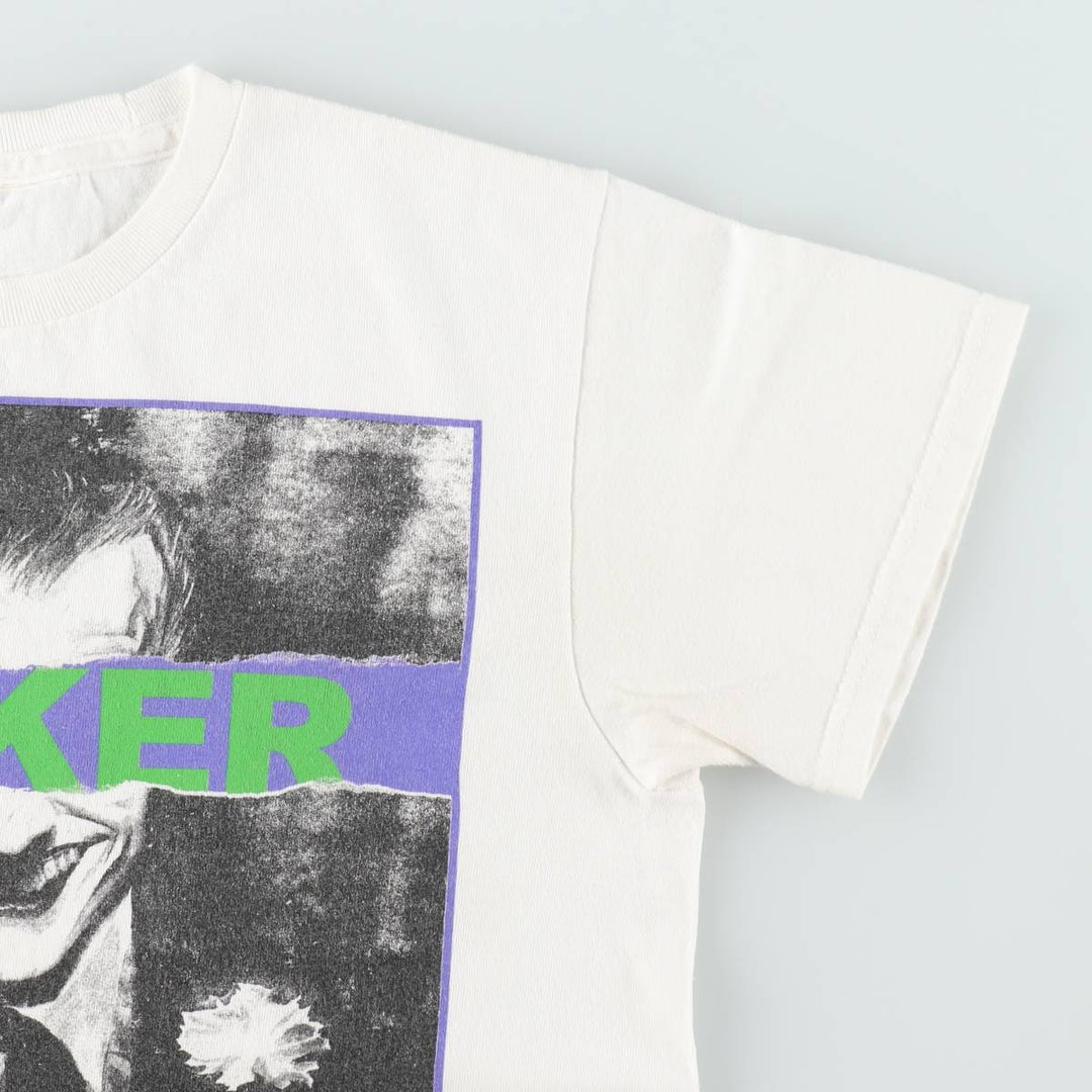 BATMAN Joker Movie T-Shirt (Men's Size S) unclear white type Vintage Second Hand