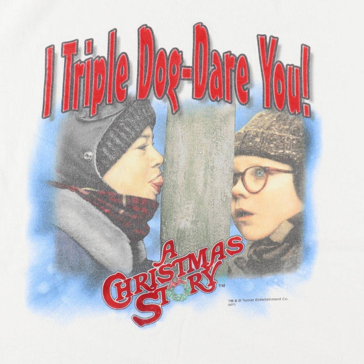 DELTA A CHRISTMAS STORY Movie T-Shirt (Men's XL equivalent) cotton white type Vintage Second Hand