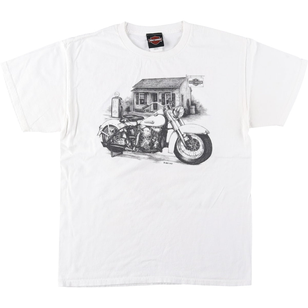 Harley-Davidson Motorcycle Bike T-shirt, Men's Medium cotton white type Vintage Second Hand