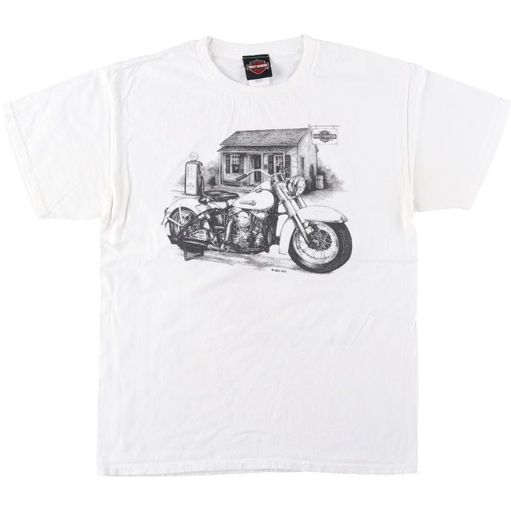 Harley-Davidson Motorcycle Bike T-shirt, Men's Medium cotton white type Vintage Second Hand